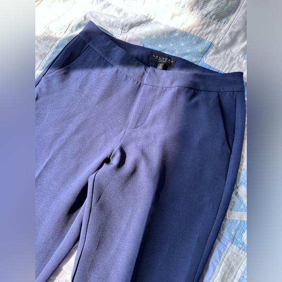 Laundry By Shelli Segal Womens Navy Blue High-Waisted Office Workwear trousers 8 - Picture 3 of 10
